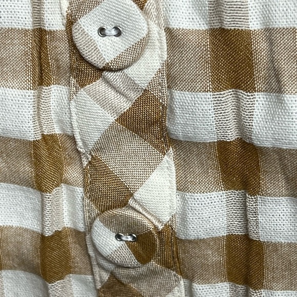 Matilda Jane Annabelle Plaid Boho Top White Tan Gingham Size S - Picture 6 of 9